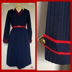 90. Vintage jurk mt 42, Kleding | Dames, Jurken, Gedragen, Blauw, Maat 42/44 (L), Vintage