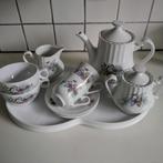2 persoons servies  met viooltjes, Overige typen, Ophalen of Verzenden, Zo goed als nieuw, Overige stijlen