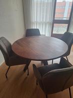 Eethoek met 4 verrijdbare stoelen, Huis en Inrichting, Complete eetkamers, Ophalen, Zo goed als nieuw, 4 tot 6 stoelen