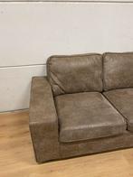 Mooie luxe bruine suede hoekbank merk trendhopper -GEREINIGD, Huis en Inrichting, Ophalen, 250 tot 300 cm, Luxe, Hoekbank