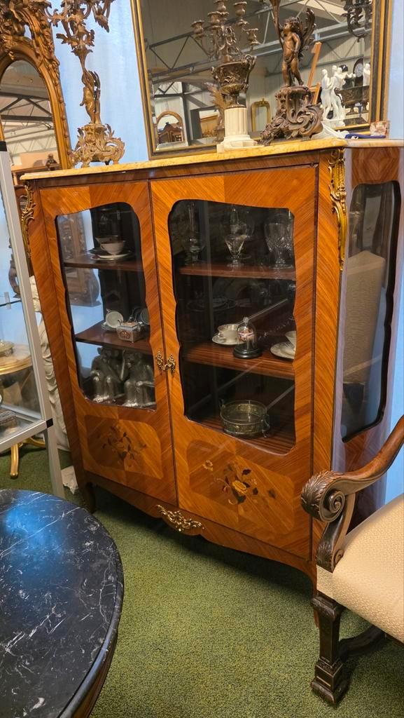 Schitterende Franse vitrine marmeren blad, Antiek en Kunst, Antiek | Meubels | Kasten, Ophalen