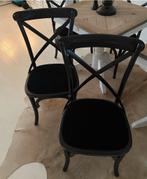 2 leuke landelijke zwarte stoelen met kruis, Ophalen, Zo goed als nieuw, Zwart, Stof