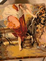 Prachtige Poef van borduurwerken vierkant nieuw, Huis en Inrichting, Ophalen, Nieuw, Stof, 50 tot 75 cm