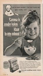 Retro reclame 1959 Van Nelle Saroma pudding lekker smullen, Verzamelen, Verzenden, Overige typen