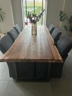 6 Donkergrijze Ribcord Eetkamerstoelen, Huis en Inrichting, Complete eetkamers, Ophalen of Verzenden, Gebruikt, 6 tot 8 stoelen