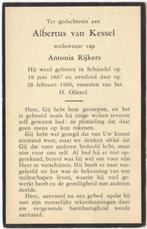 Albertus van Kessel 1887 Schijndel + 1966 Schijndel, 78 jr, Verzenden