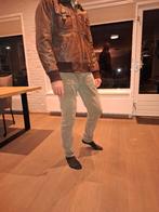 Leren Heren Jack, Kleding | Heren, Jassen | Winter, Maat 52/54 (L), Bruin, American Base, Ophalen of Verzenden