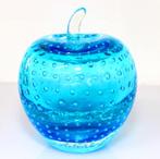 Schitterende Murano Sommerso Blauw Kristallen Appel, Antiek en Kunst, Antiek | Glas en Kristal, Verzenden