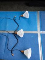 Oude Hanglamp met 3 Kelken, Huis en Inrichting, Lampen | Hanglampen, Ophalen, Gebruikt, 50 tot 75 cm, Vintage