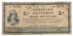 1 gulden zilverbon Suriname 30 april 1942, Postzegels en Munten, Bankbiljetten | Nederland, Los biljet, 1 gulden, Ophalen of Verzenden