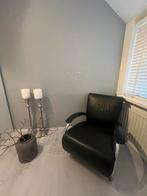 Leren Fauteuil met Chromen Frame, Ophalen, Gebruikt, 50 tot 75 cm, Leer