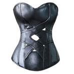 Zwart leren uitgesneden korset vrouwen dames leren gothic, Verzenden, Zwart, Body of Korset