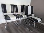 Vijf(!) Retro american diner fifties/sixties stoelen, Ophalen, Gebruikt, Zwart, Metaal