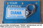 splinternieuwe naam sleutelhanger Diana, PIMA AIR TUCSON USA, Ophalen of Verzenden, Nieuw, Overige typen