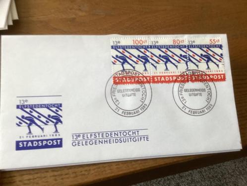 No3250 Stadspost 13e elfstedentocht 21-2-1985 Heb ook van, Postzegels en Munten, Postzegels | Eerstedagenveloppen, Onbeschreven