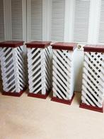 Vintage set van 4 houten Sokkels Zuilen, Ophalen, Gebruikt