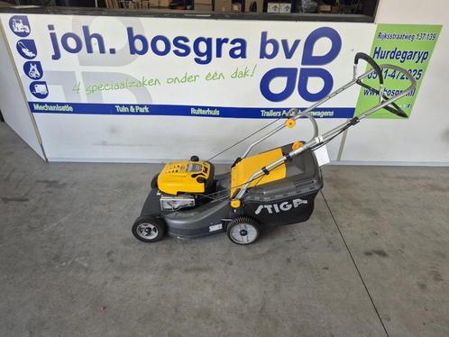 Stiga Turbo Pro 50 SB, Tuin en Terras, Grasmaaiers, Gebruikt, Benzine-grasmaaier, 40 t/m 49 cm, Opvangzak, Opvangbak, Versnellingen