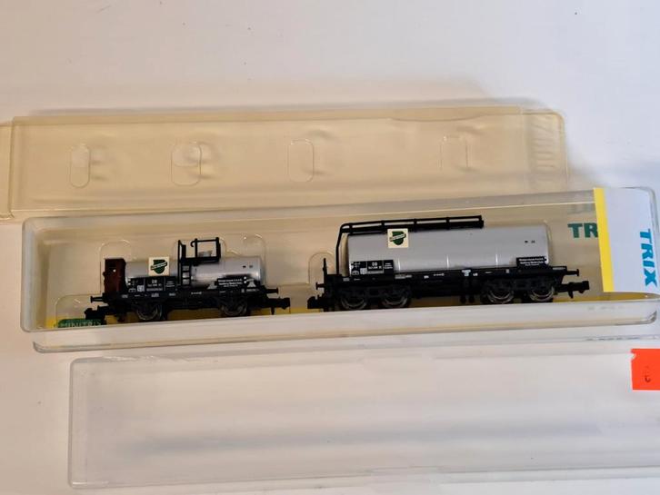 Minitrix setje ketelwagens, art. 15125, Hobby en Vrije tijd, Modeltreinen | N-Spoor, Zo goed als nieuw, Wagon, Gelijkstroom, Trix