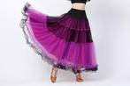 Paars zwarte flamenco rok dans kleding ballroom waltz dames, Sport en Fitness, Dansen, Verzenden, Nieuw, Kleding
