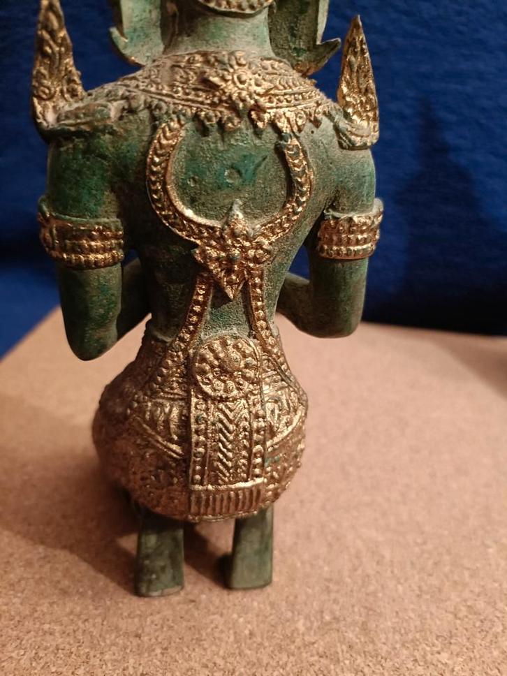 Vintage Thai Bronzen Tempelwachters - Paar, Antiek en Kunst, Kunst | Beelden en Houtsnijwerken, Ophalen of Verzenden