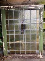 Glas in lood raam van rond 1900, Ophalen, Gevelraam of Ruit, Gebruikt, Glas in lood