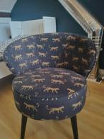 Fauteuil Donkerblauw met gouden panters, Ophalen, Gebruikt, Stof