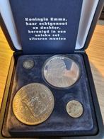 twee setjes herinneringsmunten kon. Emma en Wilhelmina, Postzegels en Munten, Setje, Zilver, Koningin Wilhelmina, Overige waardes