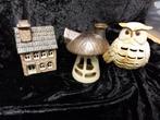 Vintage keramiek waxinelichthouders herfst, Antiek en Kunst, Antiek | Keramiek en Aardewerk, Ophalen of Verzenden