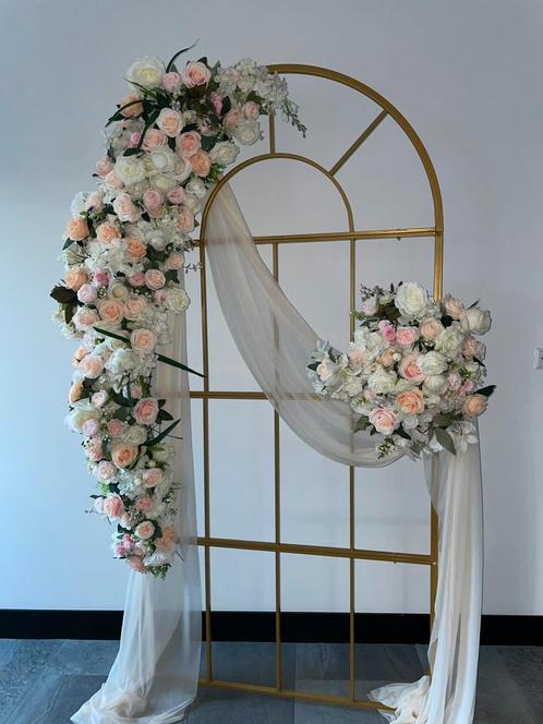 Romantische backdrop perzik / peach, Hobby en Vrije tijd, Feestartikelen | Verhuur, Zo goed als nieuw, Ophalen