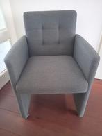 4 eetkamerstoelen, grijs, op wieltjes, Huis en Inrichting, Stoelen, Ophalen, Gebruikt, Grijs, Stof