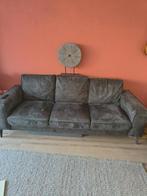 Haco 3-zits bank - Antraciet microleder, Ophalen, Gebruikt, Driepersoons, 75 tot 100 cm