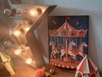 Carrousel schilderij foto tekening doek canvas, Minder dan 50 cm, Nieuw, Ophalen of Verzenden, Schilderij