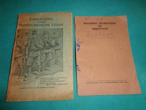 Mobilisatie leger 1939 zangbundel en reglement krijgstucht, Verzamelen, Militaria | Algemeen, Landmacht, Overige typen, Nederland