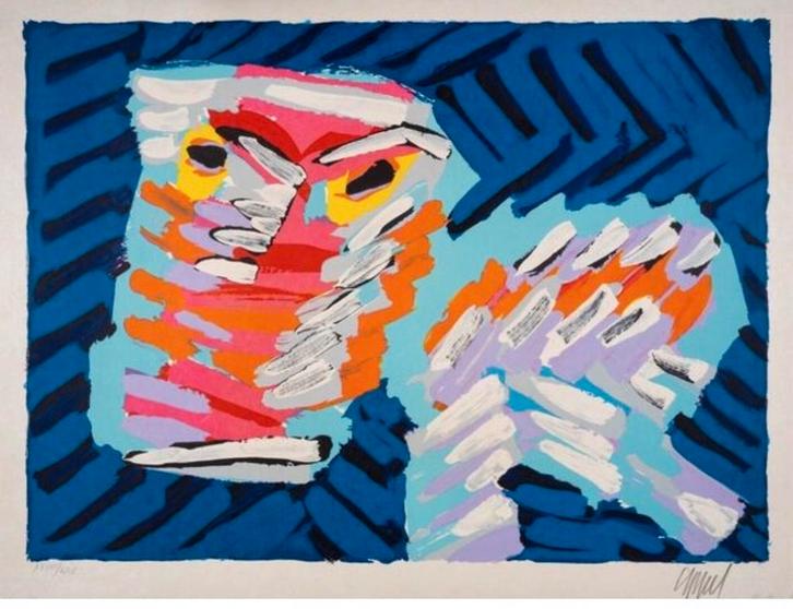 Karel Appel Litho - Kleurrijk Abstract, Antiek en Kunst, Kunst | Litho's en Zeefdrukken, Ophalen of Verzenden
