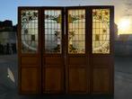 Set Jugendstil openslaande deuren met zijpanelen 245x260cm., Ophalen