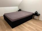 Boxspring 160x220 met topper, Ophalen, Gebruikt, Zwart, Tweepersoons