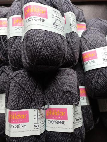Phildar Oxygene - 14 bollen donkergrijs garen beschikbaar voor biedingen