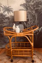 VINTAGE ROTAN RATTAN BAMBOE BAMBOO DRANKENWAGEN TROLLEY BAR, Ophalen of Verzenden