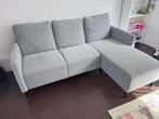 Grijze 3-zits bank met chaise longue, Huis en Inrichting, Banken | Sofa's en Chaises Longues, Gebruikt, Driepersoons, 75 tot 100 cm