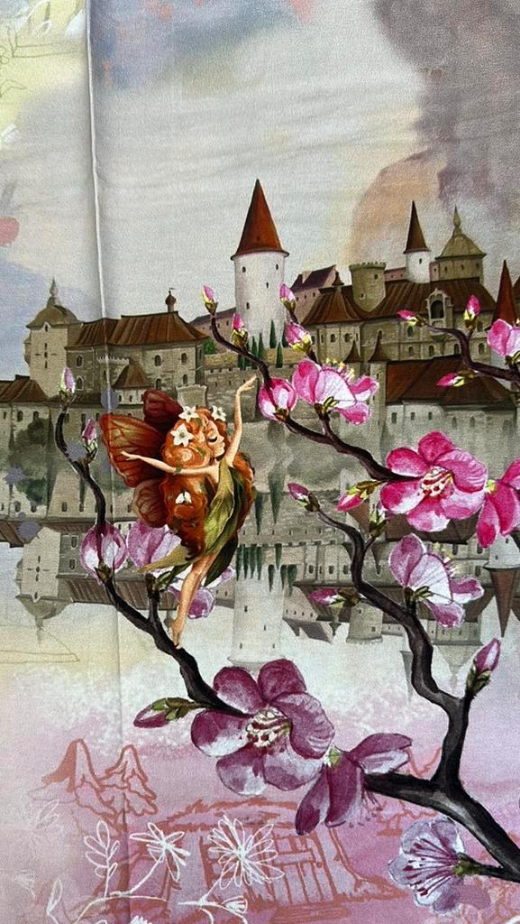 Fairy tricot 3 luik paneel, Hobby en Vrije tijd, Stoffen en Lappen, Nieuw, Katoen, 120 cm of meer, 30 tot 200 cm, Ophalen of Verzenden