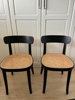 2 mooie zwarte webbing eetkamer stoelen, Ophalen, Gebruikt, Twee, Zwart