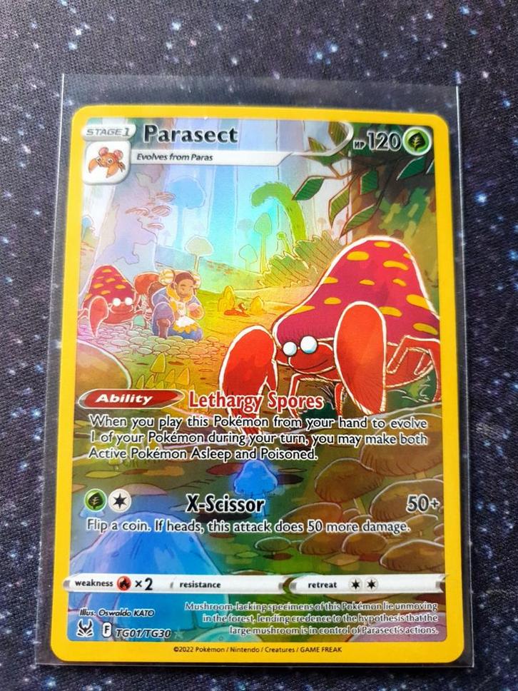 Pokémon kaart Parasect #TG01 Lost Origin (#²), Hobby en Vrije tijd, Verzamelkaartspellen | Pokémon, Zo goed als nieuw, Losse kaart