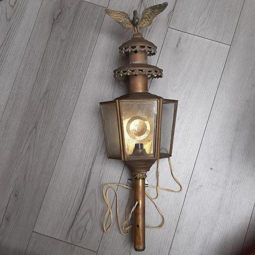 Antieke, koperen koetslamp met adelaar, Antiek en Kunst, Antiek | Lampen, Ophalen