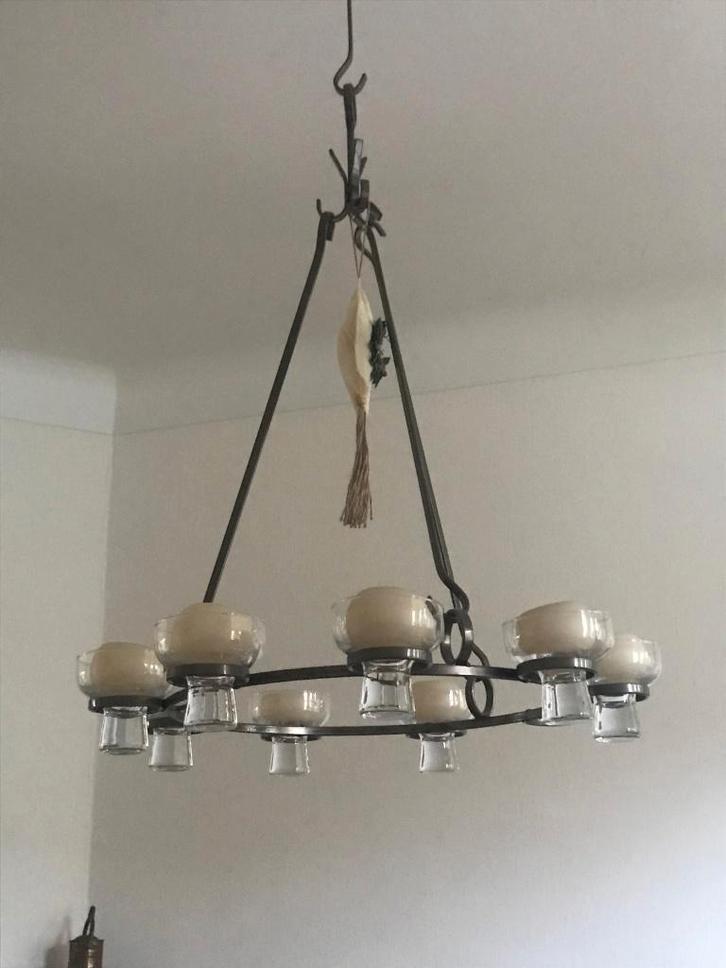 Gezocht: kaarsglashouder, Huis en Inrichting, Lampen | Hanglampen, Zo goed als nieuw, Minder dan 50 cm, Glas, Ophalen