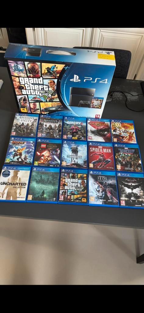 Playstation 4 +15 games + controller + TV Philips, Spelcomputers en Games, Spelcomputers | Sony PlayStation 4, Zo goed als nieuw