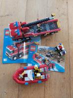Lego - brandweerauto en brandweerboot (nummer 7213), Ophalen of Verzenden, Zo goed als nieuw, Complete set, Lego