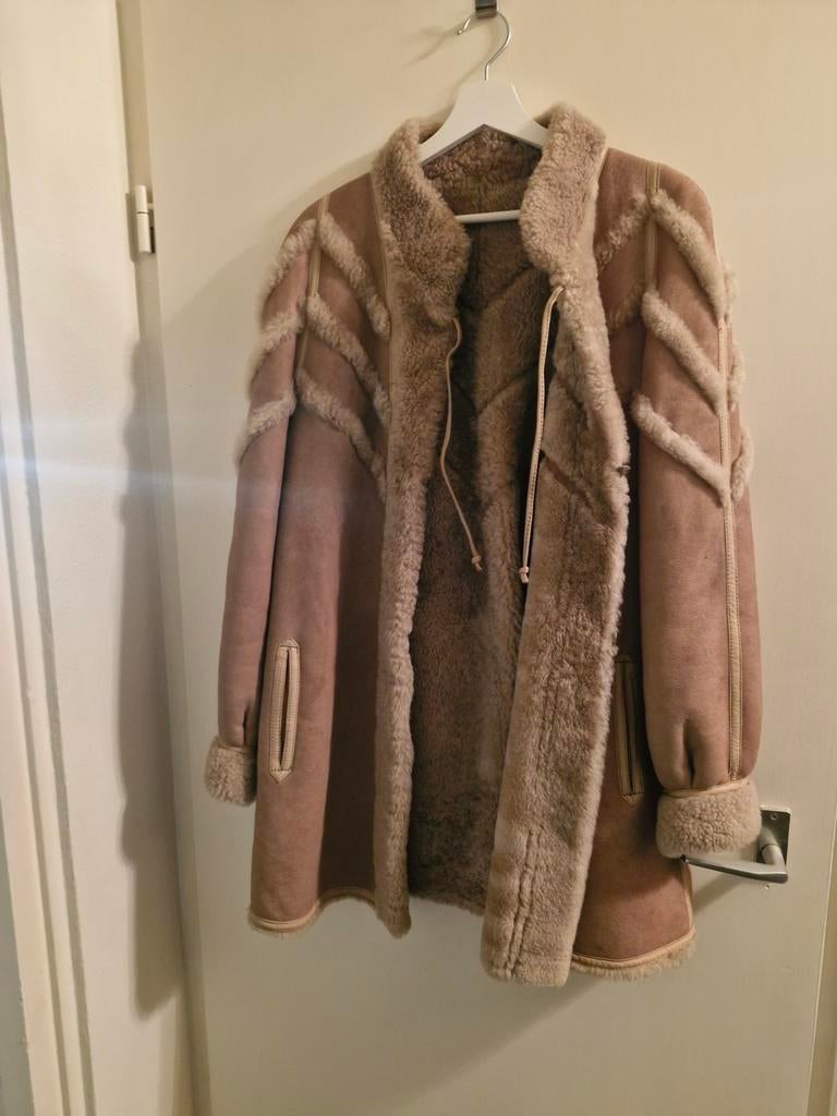 Mooie dames lammy coat maat M 46, Bruin, Maat 46/48 (XL) of groter, Ophalen of Verzenden, Gedragen