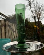 Mooi gave groene handgeblazen glazen vaas 29,5cm hoog, Ophalen of Verzenden