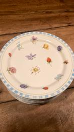 DE Gebaksbordjes, Suikerpot & Melkkannetje - Fleur de Campag, Overige materialen, Ophalen of Verzenden, Zo goed als nieuw, Bord(en)