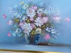 Handgeschilderde vaas met bloemen, Antiek en Kunst, Ophalen